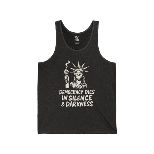 EXTINGUISHED LIBERTY Jersey Tank - Bone Silhouette Design