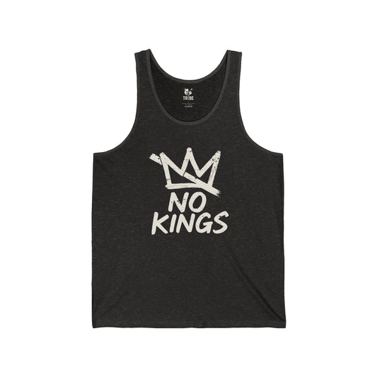 NO KINGS Jersey Tank - Bone Silhouette Design