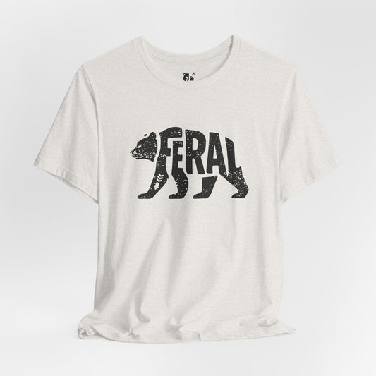 FERAL BEAR Jersey Tee - Onyx Silhouette Design