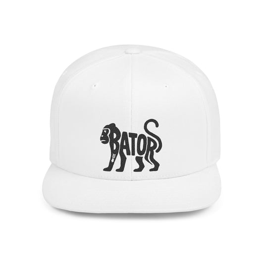 MONKEY BATOR Flat Bill Snapback — Onyx Silhouette Design