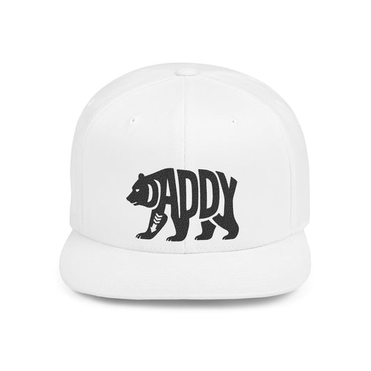 DADDY BEAR Flat Bill Snapback — Onyx Silhouette Design