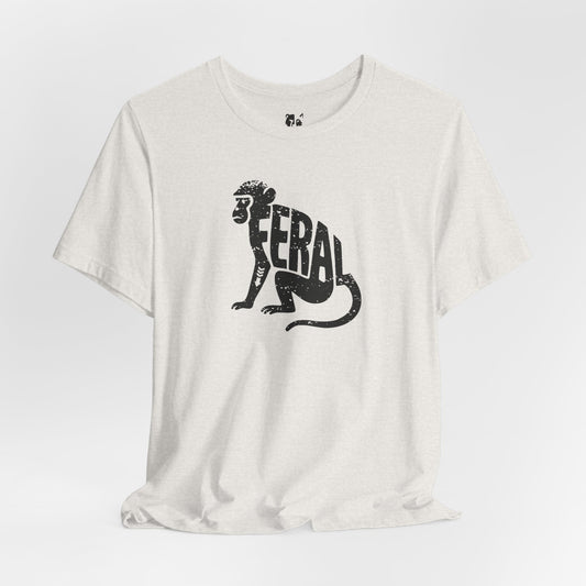 FERAL MONKEY Jersey Tee - Onyx Silhouette Design