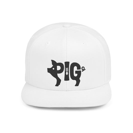 PIG Flat Bill Snapback — Onyx Silhouette Design