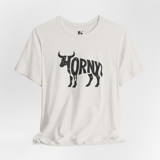 HORNY BULL Jersey Tee - Onyx Silhouette Design