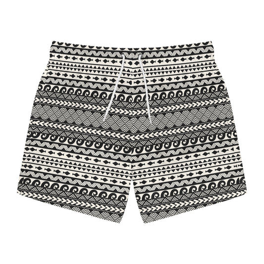 AEGEAN Imprinted 5-6" Inseam Swim Trunks - Onyx