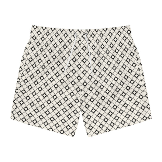 SHINE BRIGHT Imprinted 5-6" Inseam Swim Trunks - Bone