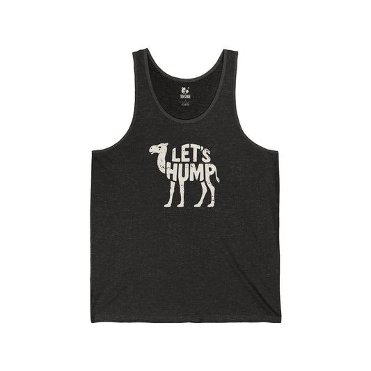 LET'S HUMP Jersey Tank - Bone Silhouette Design