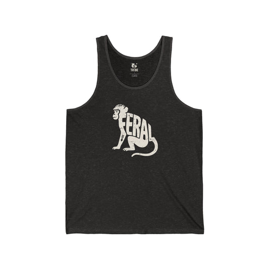 FERAL MONKEY Jersey Tank - Bone Silhouette Design