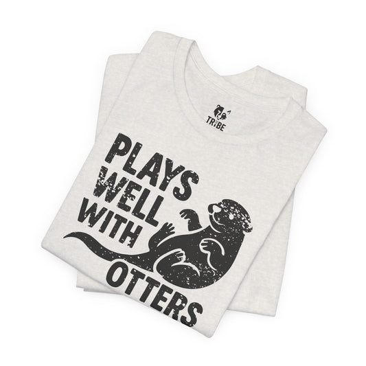 PLAYS WELL WITH OTTERS Jersey Tee - Onyx Design