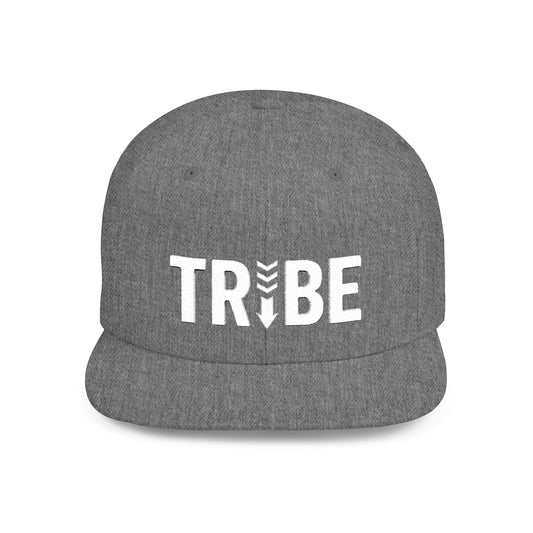 TRIBE Logo Flat Bill Snapback — Bone Design