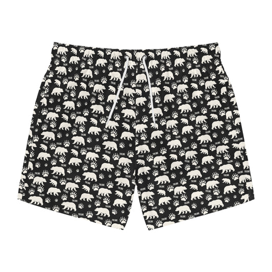 BEAR TRIBE Imprinted 5-6" Inseam Swim Trunks - Onyx