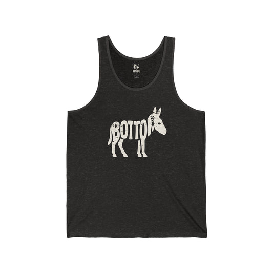 BOTTOM ASS Jersey Tank - Bone Silhouette Design