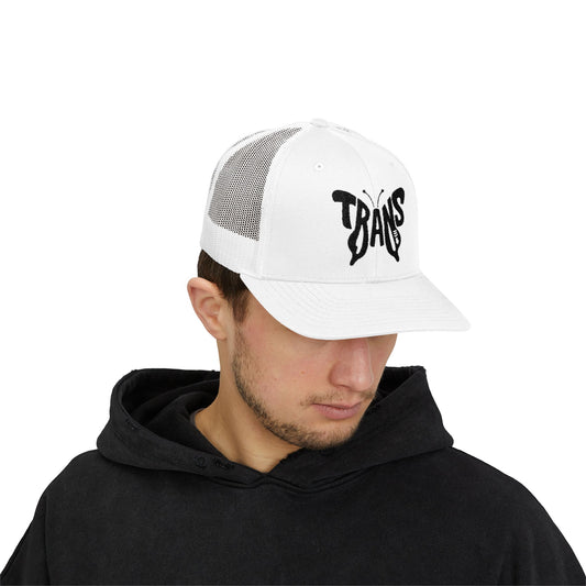 TRANS BUTTERFLY Snapback Trucker Cap - Onyx Silhouette Design