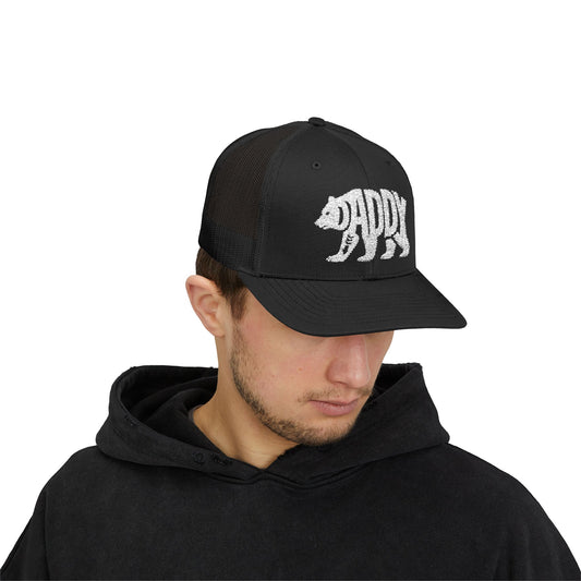 DADDY BEAR Snapback Trucker Cap - Bone Silhouette Design