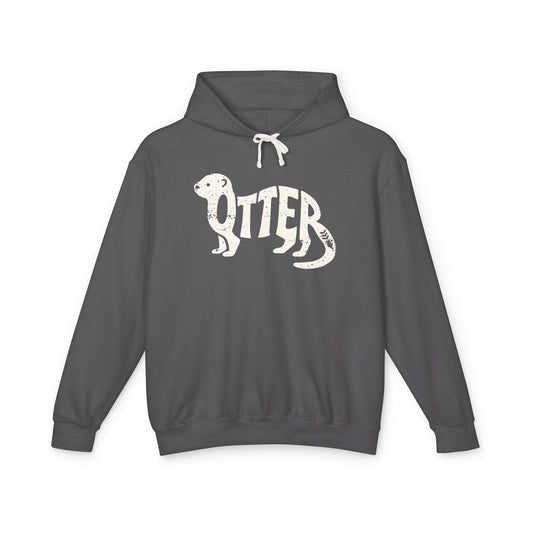 OTTER Lightweight Hoodie - Bone Silhouette Design