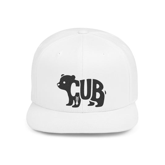 BEAR CUB Flat Bill Snapback — Onyx Silhouette Design