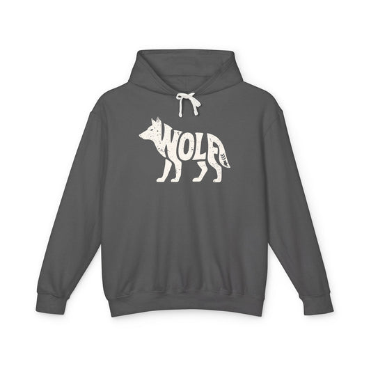 WOLF Lightweight Hoodie - Bone Silhouette Design