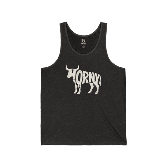 HORNY BULL Jersey Tank - Bone Silhouette Design