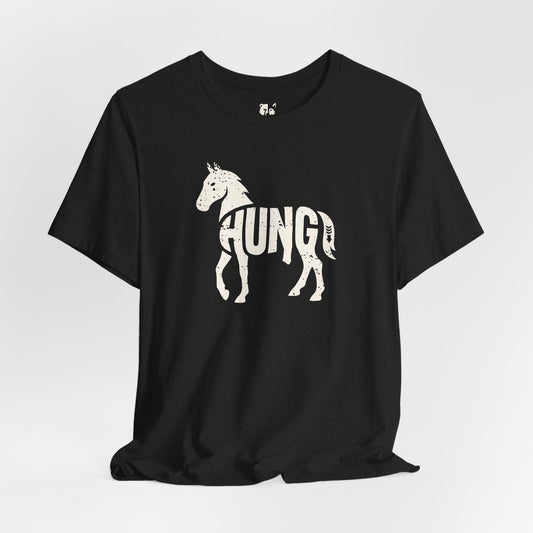 HUNG HORSE Jersey Tee - Bone Silhouette Design