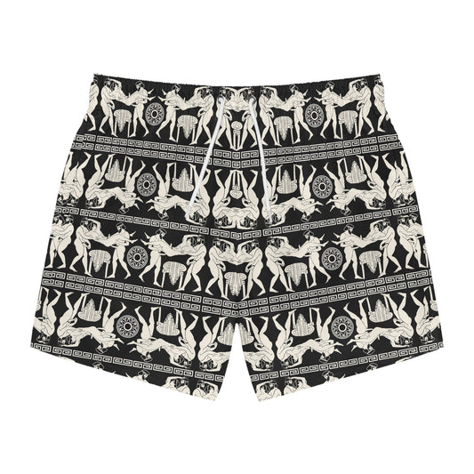 SPARTACUS Imprinted 5-6" Inseam Swim Trunks - Onyx