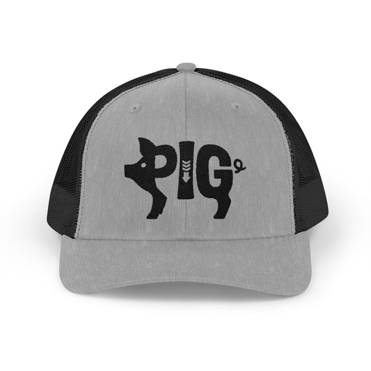 PIG Snapback Trucker Cap - Onyx Silhouette Design