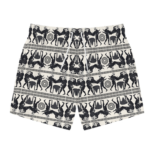 SPARTACUS Imprinted 5-6" Inseam Swim Trunks - Bone