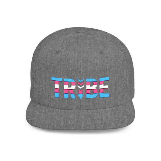 TRIBE Logo Flat Bill Snapback — Trans Pride Design