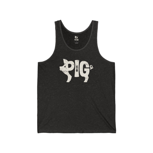 PIG Jersey Tank - Bone Silhouette Design