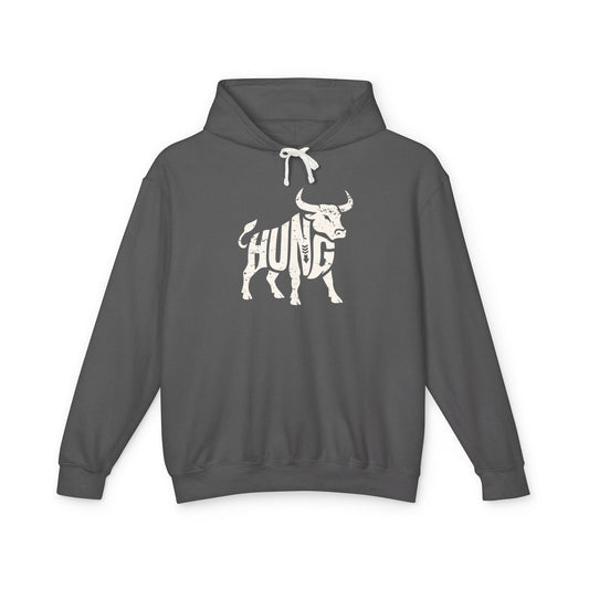 HUNG BULL Lightweight Hoodie - Bone Silhouette Design