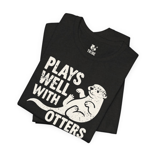 PLAYS WELL WITH OTTERS Jersey Tee - Bone Design