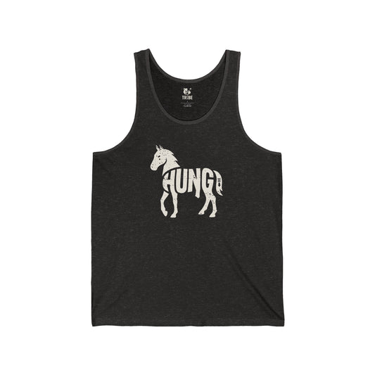HUNG HORSE Jersey Tank - Bone Silhouette Design