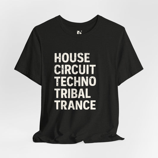 DANCE MUSIC TRIBALIST Jersey Tee - Bone Design