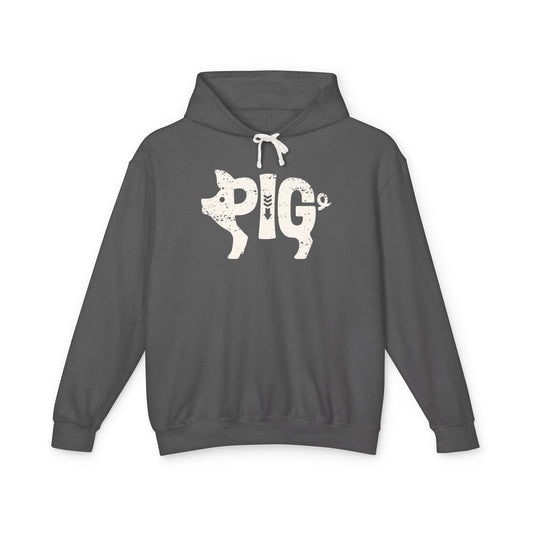 PIG Lightweight Hoodie - Bone Silhouette Design