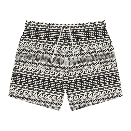 AEGEAN Imprinted 5-6" Inseam Swim Trunks - Bone