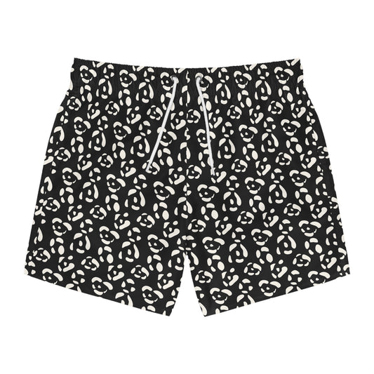 LEOPARD Imprinted 5-6" Inseam Swim Trunks - Onyx