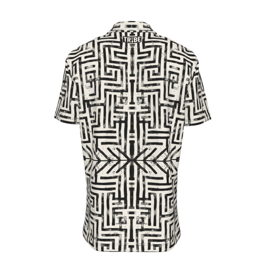 LABYRINTH Men's Button-Up Short Sleeve Shirt - Bone