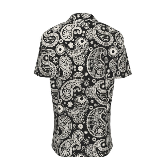 FLAGGING Men's Button-Up Short-Sleeve Shirt - Onyx