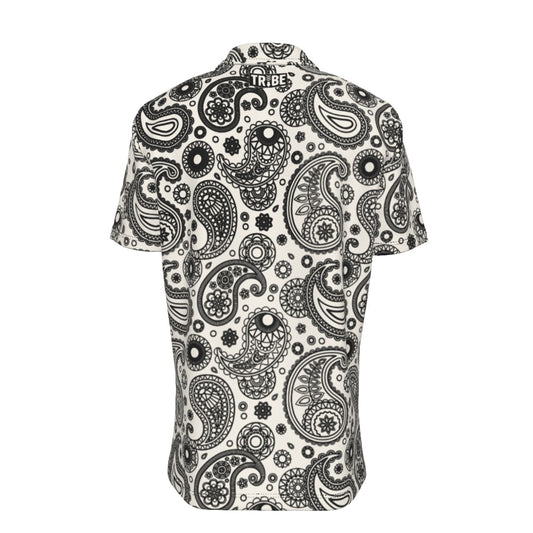 FLAGGING Men's Button-Up Short-Sleeve Shirt - Bone