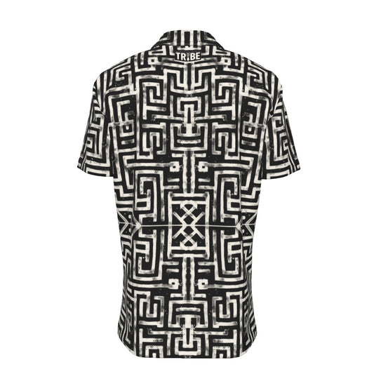 LABYRINTH Men's Button-Up Short Sleeve Shirt - Onyx