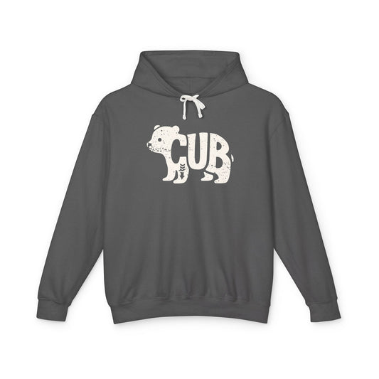 BEAR CUB Lightweight Hoodie - Bone Silhouette Design
