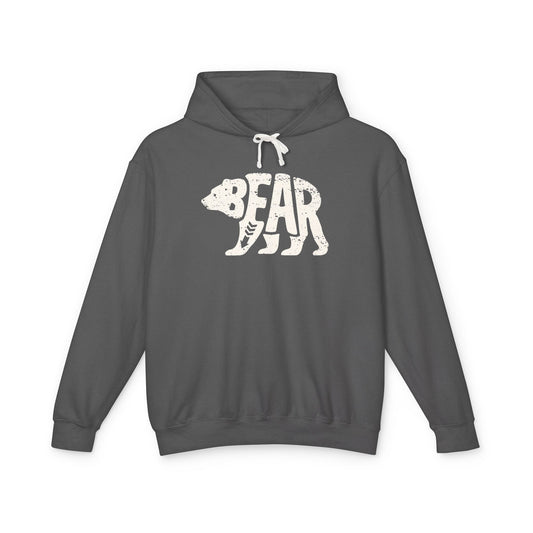 BEAR Lightweight Hoodie - Bone Silhouette Design