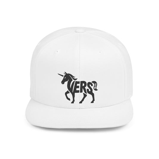 VERS UNICORN Flat Bill Snapback - Onyx Silhouette Design