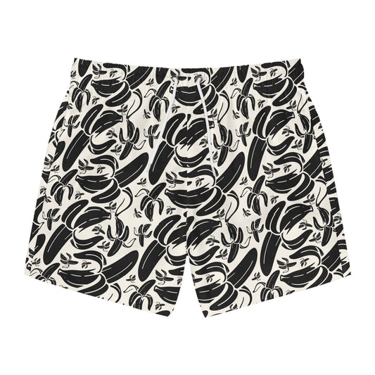 SHIT IS BANANAS Imprinted 5-6" Inseam Swim Trunks - Bone