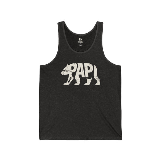 PAPI BEAR Jersey Tank - Bone Silhouette Design
