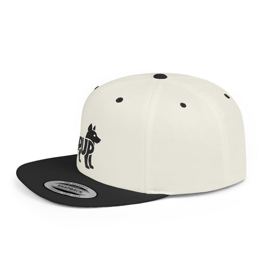 PUP Flat Bill Snapback — Onyx Logo