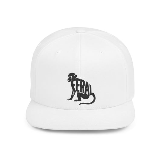 FERAL MONKEY Flat Bill Snapback — Onyx Silhouette Design