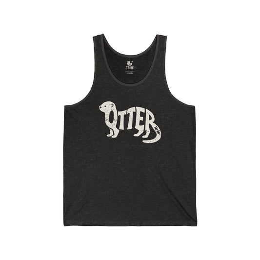OTTER Jersey Tank - Bone Silhouette Design