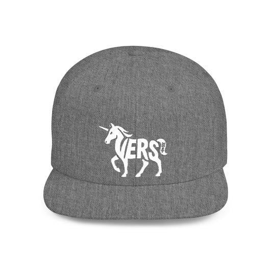 VERS UNICORN Flat Bill Snapback — Bone Silhouette Design