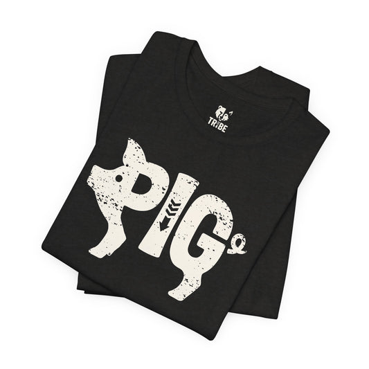 PIG Jersey Tee - Bone Silhouette Design