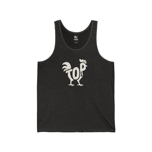 TOP COCK Jersey Tank - Bone Silhouette Design
